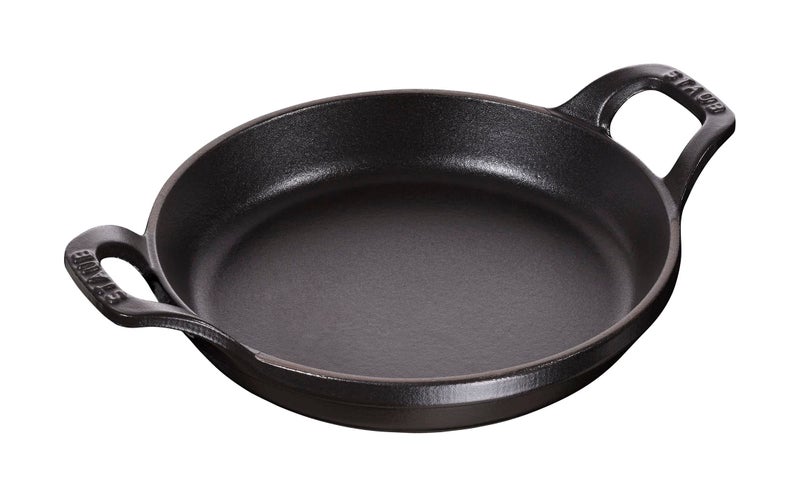 Staub Cast Iron 6-inch Round Gratin Baking Dish - Matte Black, Made in France - Image 1
