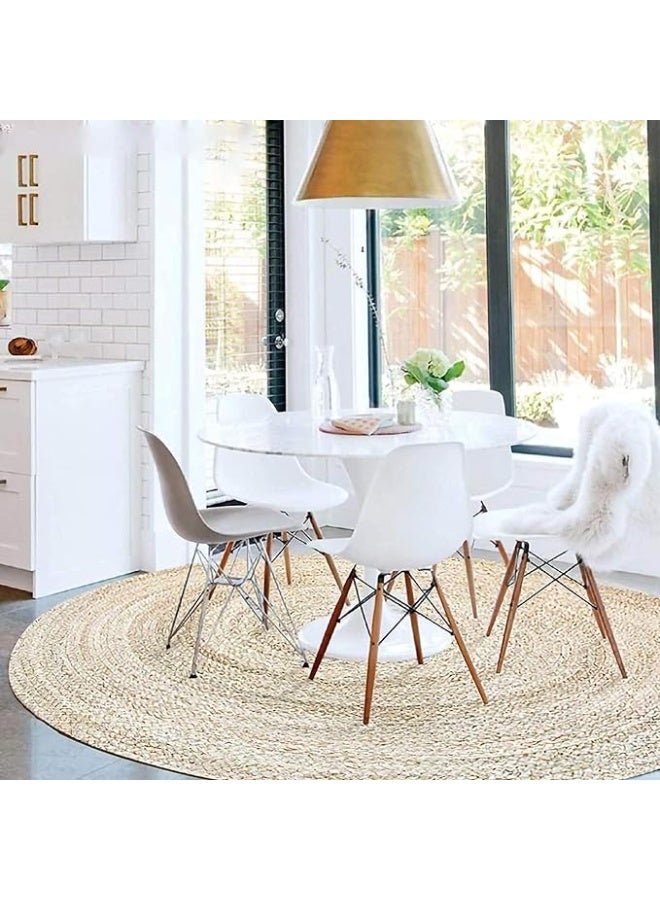 لينجوي سجادة جوت منسوجة يدويًا، سجادة أرضية بوهو مضفرة طبيعية، سجادة ريفية - Image 4