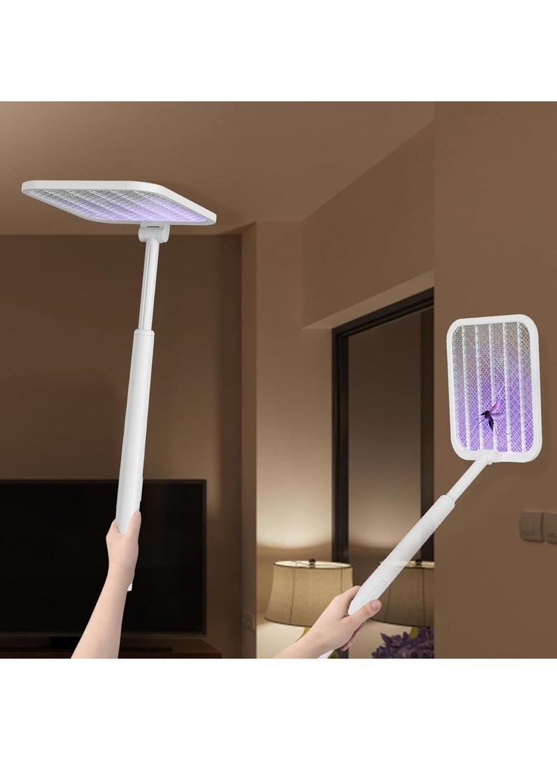 Zikra Foldable Electric Fly Swatter - Rechargeable 3500V Electric Fly Zapper Racket with Stretchable Handle | 3-Layer Protection Mesh for Indoor Use - Image 2