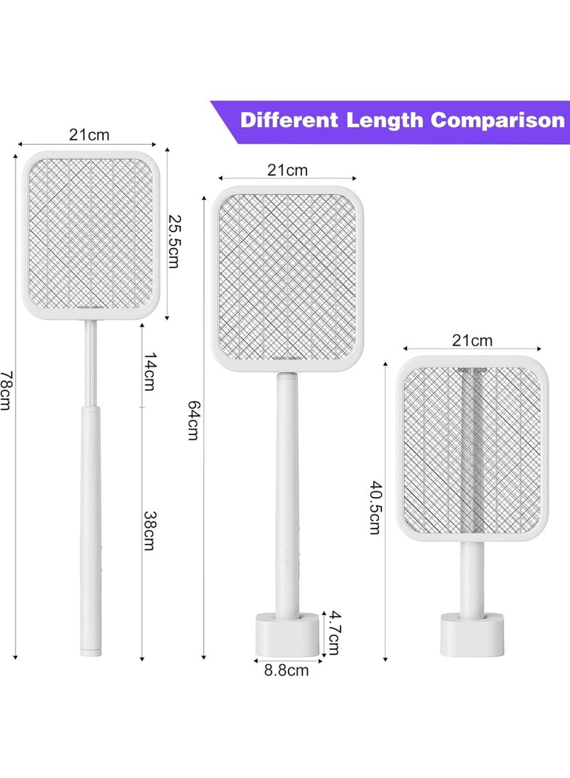 Zikra Foldable Electric Fly Swatter - Rechargeable 3500V Electric Fly Zapper Racket with Stretchable Handle | 3-Layer Protection Mesh for Indoor Use - Image 4