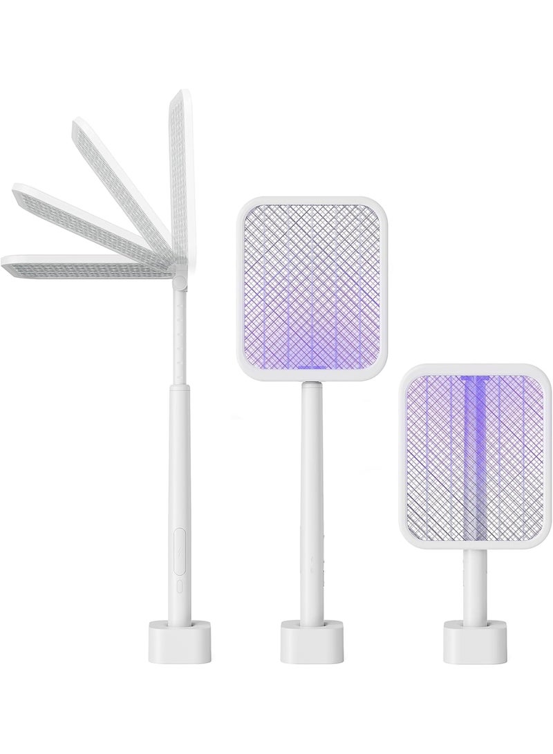 Zikra Foldable Electric Fly Swatter - Rechargeable 3500V Electric Fly Zapper Racket with Stretchable Handle | 3-Layer Protection Mesh for Indoor Use - Image 1