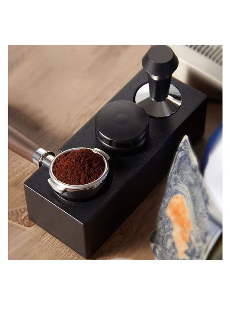 MIXDE Coffee Filter Tamper Holder Espresso Tamper Mat Stand Tamper Station Base Non Slip for Cafe Coffee Espresso Machine Accessories- 3 Holes  - Image 1