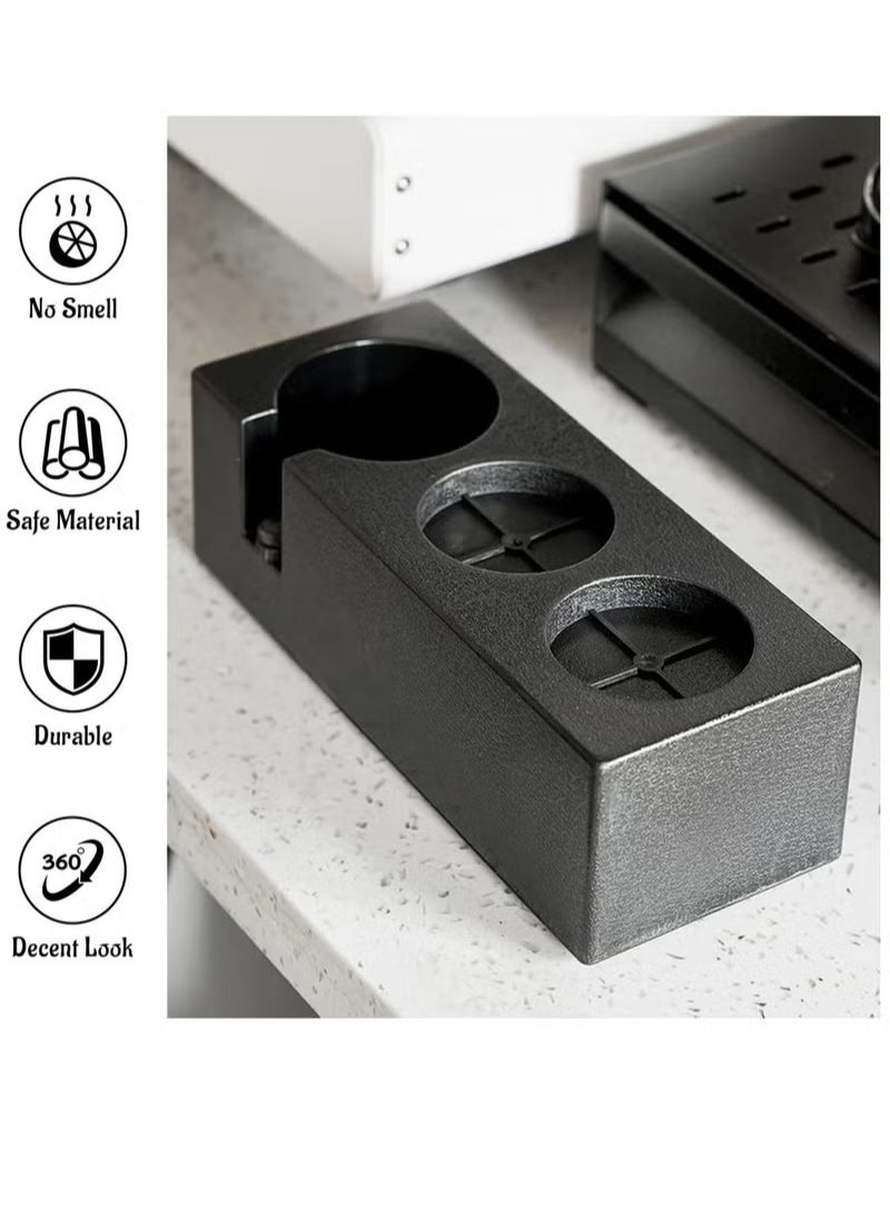 MIXDE Coffee Filter Tamper Holder Espresso Tamper Mat Stand Tamper Station Base Non Slip for Cafe Coffee Espresso Machine Accessories- 3 Holes  - Image 3