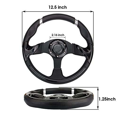 Spaorcco Black Chrome Golf Cart Steering Wheel for Club Car DS and Precedent Yamaha EZGO Steering Wheel with Ergonomic Design… - Image 4