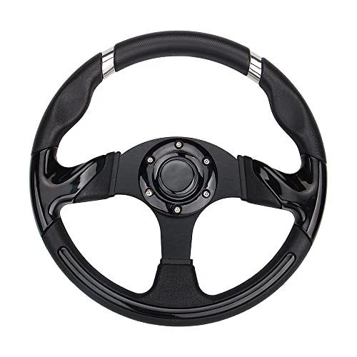 Spaorcco Black Chrome Golf Cart Steering Wheel for Club Car DS and Precedent Yamaha EZGO Steering Wheel with Ergonomic Design… - Image 1