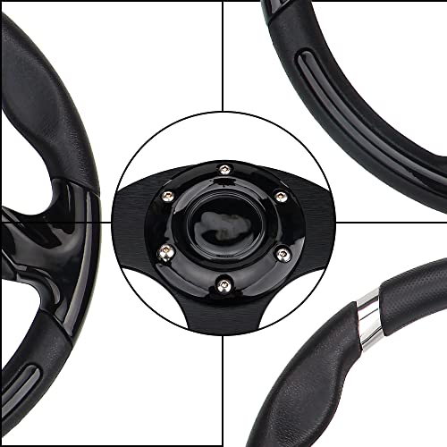 Spaorcco Black Chrome Golf Cart Steering Wheel for Club Car DS and Precedent Yamaha EZGO Steering Wheel with Ergonomic Design… - Image 5