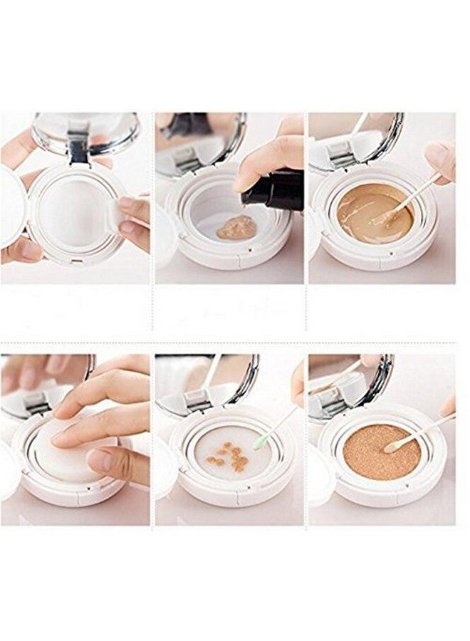 ONWON 15G 0.5Oz Empty Luxurious White Silver Edge Portable Air Cushion Puff Box Bb Cream Container Dressing Case With Powder Puff And Mirror - Image 2