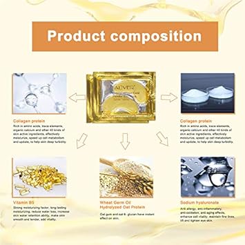 IFUDOIT Premium Crystal 24K Gold Powder Gel Collagen Eye Mask 25 Pairs Eye Treatment Masks for Women and Men Moisturiser Anti Aging Anti Wrinkle Remove Eye Bags Dark Circles Puffy Eyes - Image 5