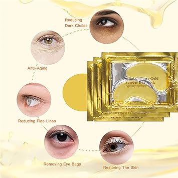 IFUDOIT Premium Crystal 24K Gold Powder Gel Collagen Eye Mask 25 Pairs Eye Treatment Masks for Women and Men Moisturiser Anti Aging Anti Wrinkle Remove Eye Bags Dark Circles Puffy Eyes - Image 3