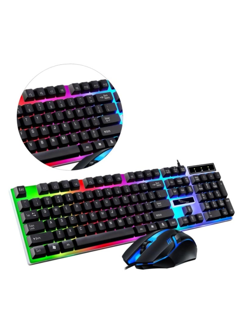 DubaiGallery Keyboard Chasing Light Leopard G21 Wired Usb Game Mechanical Feel Colorful Luminous Laptop Keyboard KB-Color:Black [upgraded Uv/laser Engraved Characters] - Image 3