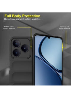 ماركة غير محددة حافظة حماية ممتازة من السيليكون الخلفي متوافقة مع هاتف Realme C63/C61/Note 60 Magic Shield حافظة مقاومة للصدمات مع حماية للكاميرا (أسود)  - Image 2