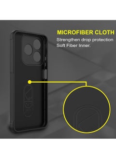 ماركة غير محددة حافظة حماية ممتازة من السيليكون الخلفي متوافقة مع هاتف Realme C63/C61/Note 60 Magic Shield حافظة مقاومة للصدمات مع حماية للكاميرا (أسود)  - Image 4