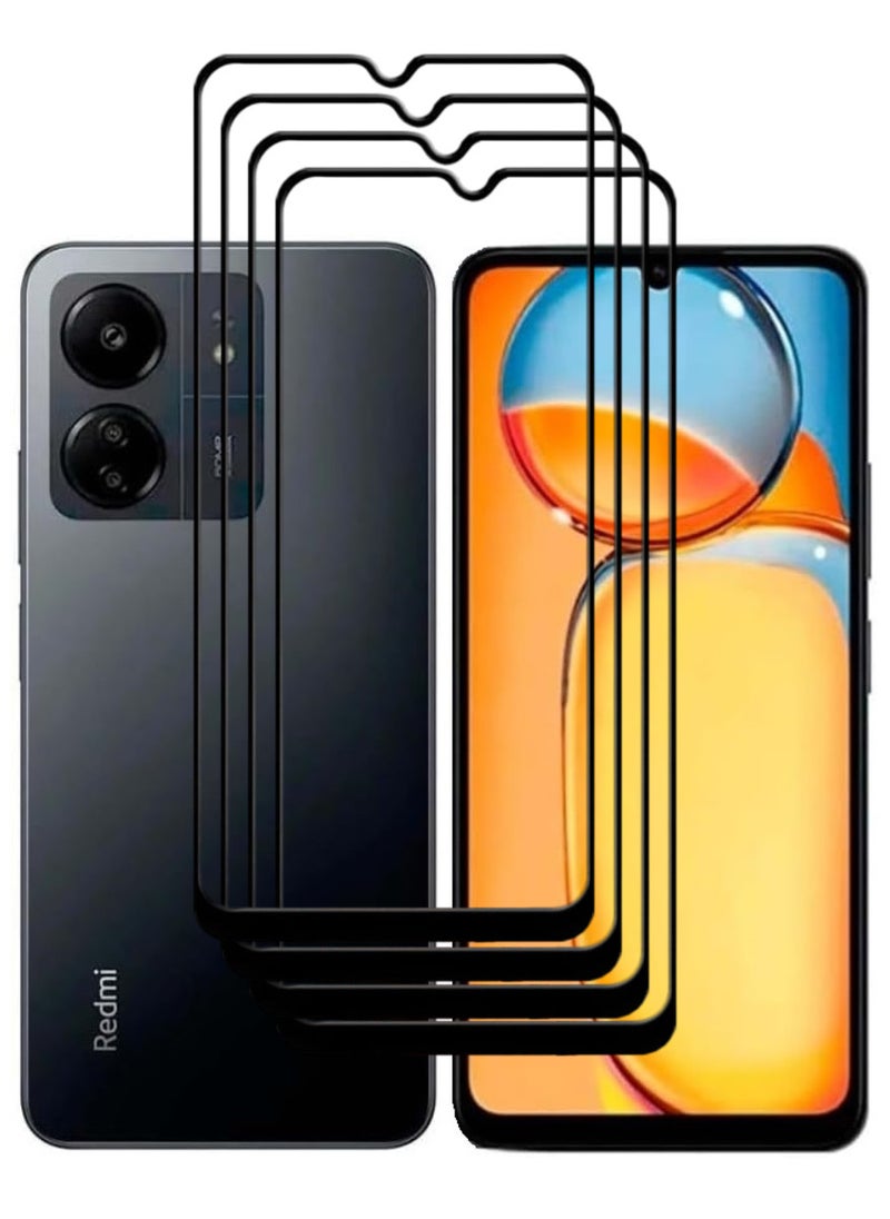 ACLIX 4 Pieces Antistatic ESD Dustproof Premium Quality High Definition Tempered Glass Screen Protector Designed For Xiaomi Redmi 13C - Image 1