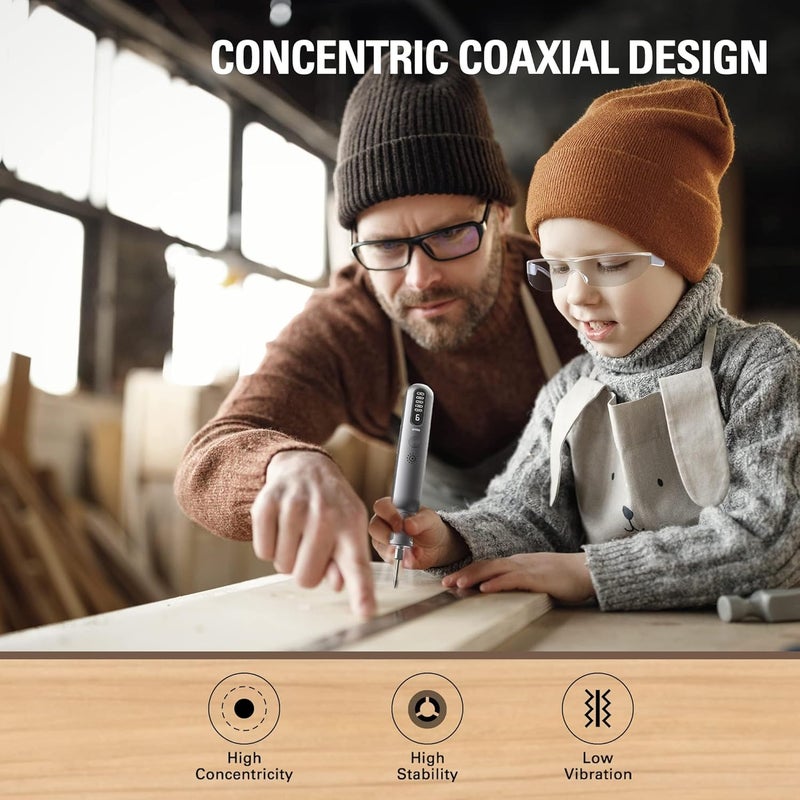 SYOSI Electric Rotary Tool, Handheld Cordless Engraving Pen Drilling Pen Polishing Pen, Usb Rechargeable Rotary Tool Kit With 52Pcs Accessories For Sanding, Drilling, Engraving, Polishing, Crafting - Image 4