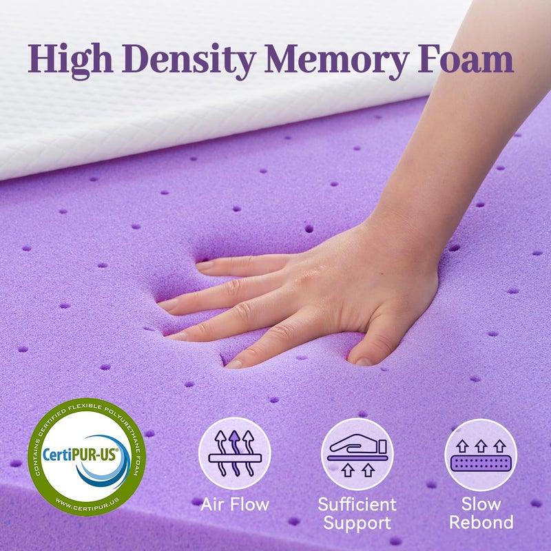 SINWEEK 3 Inch Gel Memory Foam Mattress Topper Twin XL Size for College Dorm, Ventilated High Density Pad for Back Pain, Bed Topper with Removable Soft Cover, CertiPUR-US Certified - Image 5