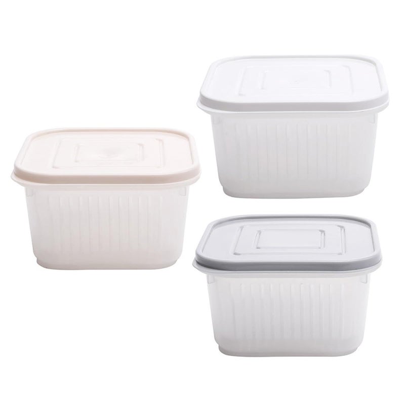 3 Piece Fresh Produce Storage Containers for Refrigerator and Freezer with Lid Random Color - Image 2