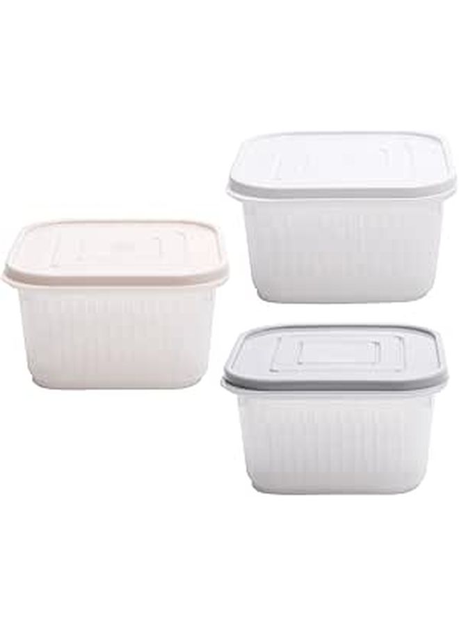 3 Piece Fresh Produce Storage Containers for Refrigerator and Freezer with Lid Random Color - Image 1