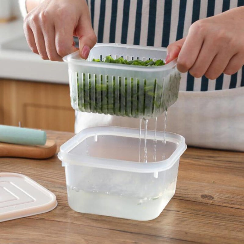 3 Piece Fresh Produce Storage Containers for Refrigerator and Freezer with Lid Random Color - Image 5