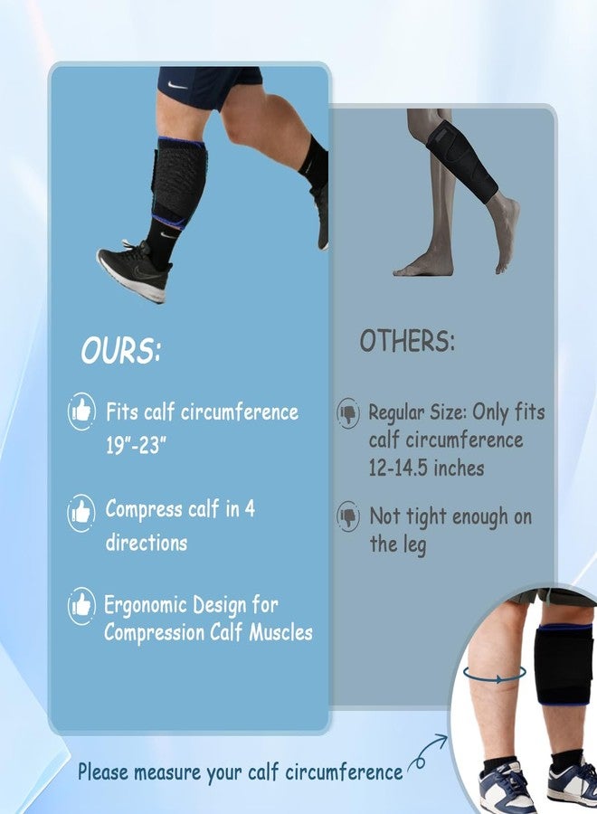 King Mills Xxxl Extra Wide Compression Calf Sleeves, Plus Size Compression Calf Sleeves Men & Women-xxl with Diamond-shaped Elastic Band for Pressure, Black - Image 2