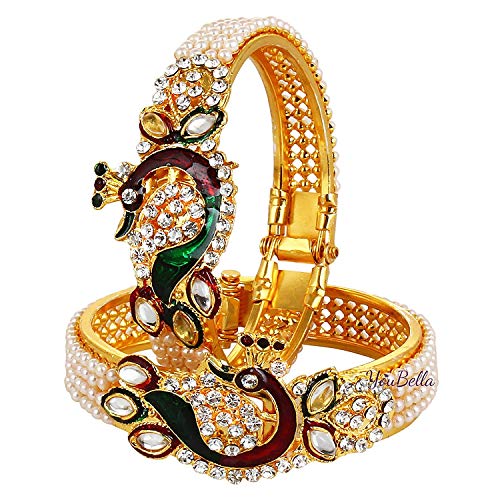 YouBella Jewellery Traditional Gold Plated Combo of 3 Bracelet Bangle Set For Girls and Women (Style 1) - Image 3