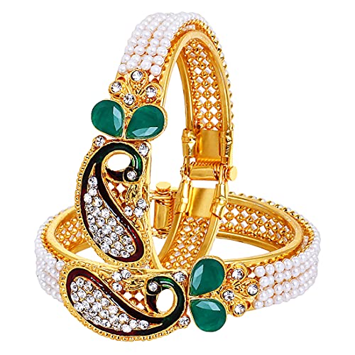 YouBella Jewellery Traditional Gold Plated Combo of 3 Bracelet Bangle Set For Girls and Women (Style 1) - Image 4
