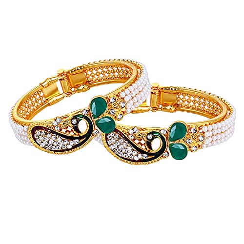 YouBella Jewellery Traditional Gold Plated Combo of 3 Bracelet Bangle Set For Girls and Women (Style 1) - Image 5