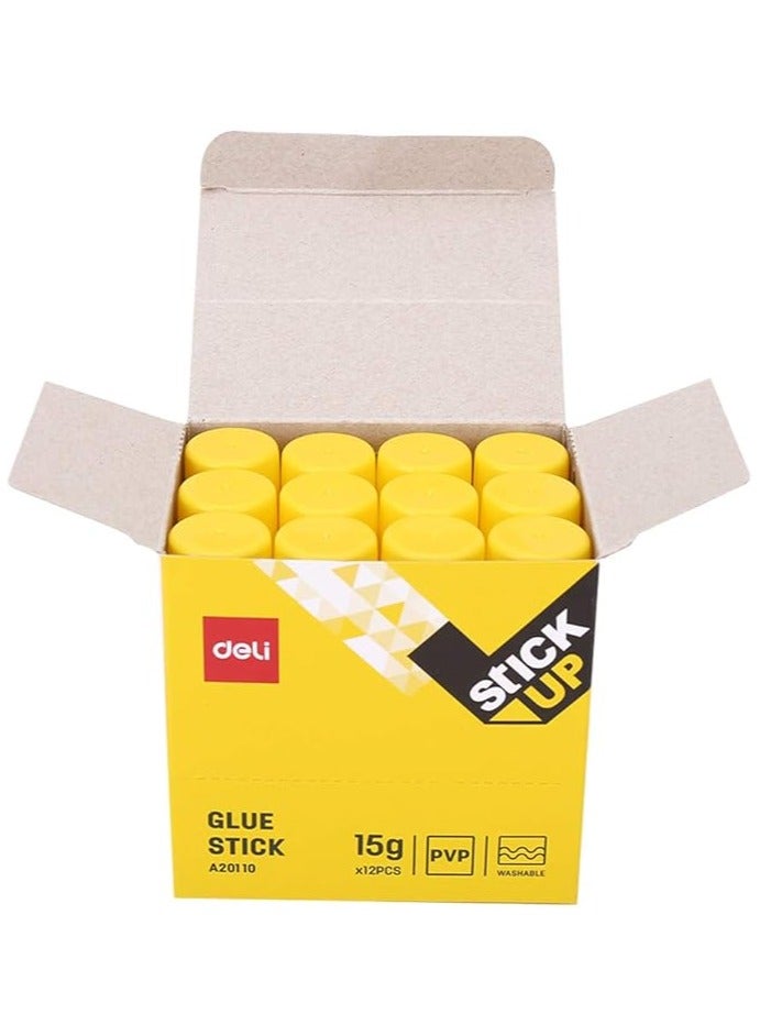 Deli EA20110 Glue Stick, 12 x 15g, White - Image 1