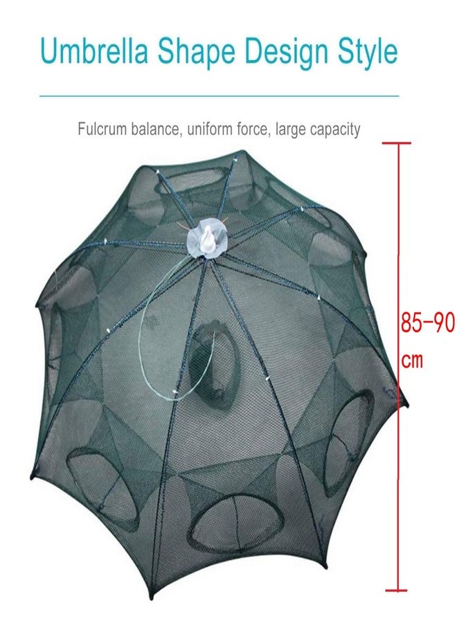 Verilux® 8 Side Bait Fishing Trap Portable Folded Fishing Net Shrimp Minnow Crayfish Crab Baits Cast Mesh Trap Automatic - Image 3