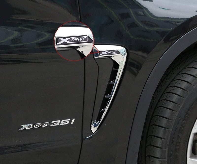 CHEYA Car Xdrive Emblem Shark Gills Side Air Flow Fender Vent Decoration Cover Trim for BMW X5 f15 X5M F85 2014-2018 (Matte+Black) - Image 1