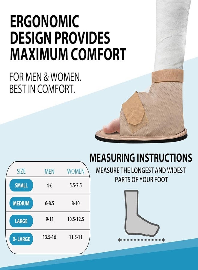 Dr Helix Cast Shoes for Foot Plaster & Orthopedic Support - Right Leg Plaster Cover for Men & Women - Fits Right - Medical Recovery Shoe for Broken Toe, Ankle Injuries - (Skin-XL) - Image 2