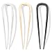 Srevela 3Pcs French Hair Pins for Thick Hair Metal French Twis Hair Pins for Women Girls UShaped French Pin for Buns 51 Inches French Pins Hairstyle Accessories Silver Gold Black - Image 2