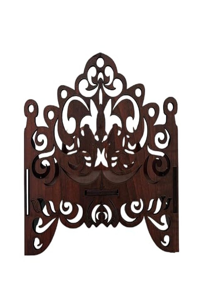 NISHOMES Decorative Wooden Laddu Gopal Ji Bed, Dark Brown, Traditional Design with Intricate Cutwork, DIY Assembly, 30 x 30 x 20 cm - Image 4