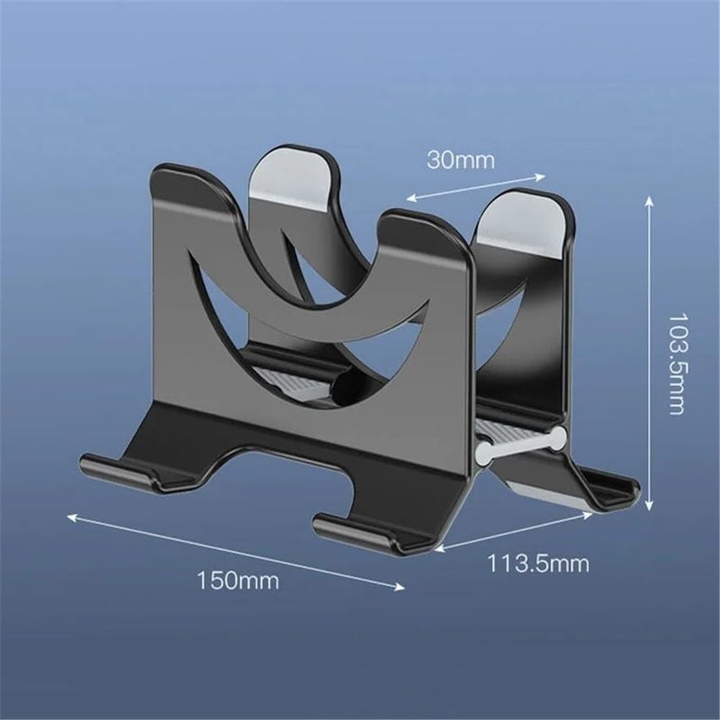 Vertical Laptop Stand With Auto Lock And Side Shelf Black - Image 3