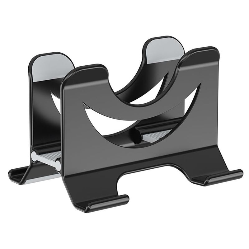 Vertical Laptop Stand With Auto Lock And Side Shelf Black - Image 2