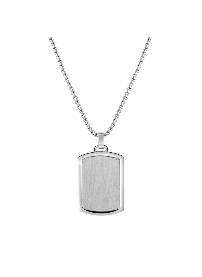 Van Heusen Van Heusen Men's Stainless Steel Engravable Dog Tag Pendant with Box Chain Necklace (Silver)  - Image 1