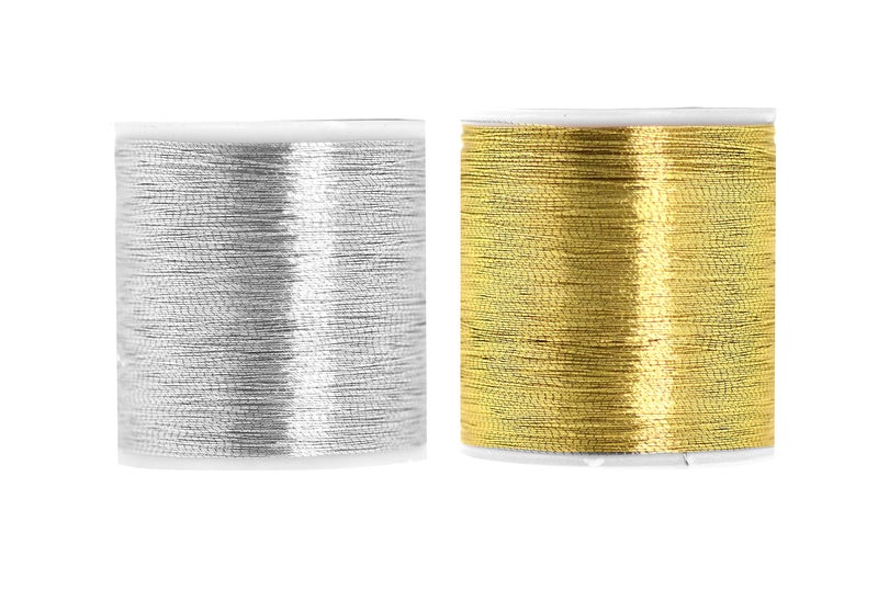 Mandala Crafts Metallic Gold and Silver Embroidery Floss Set 218 Yards 200M Gold and Silver Thread for Sewing Machine Hand Decorative Sewing Cross Stitch Needle Work Computerized Embroidery