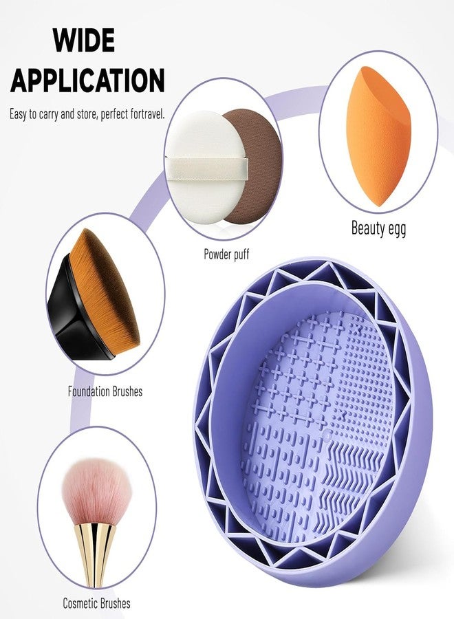 Evaluemart Makeup Brush Cleaner Mat with Drying Rack, Silicone Makeup Brush Cleaning Mat Scrubber Bowl, Make Up Brush Cleaner Pad for Cosmetic Brushes, - Image 5
