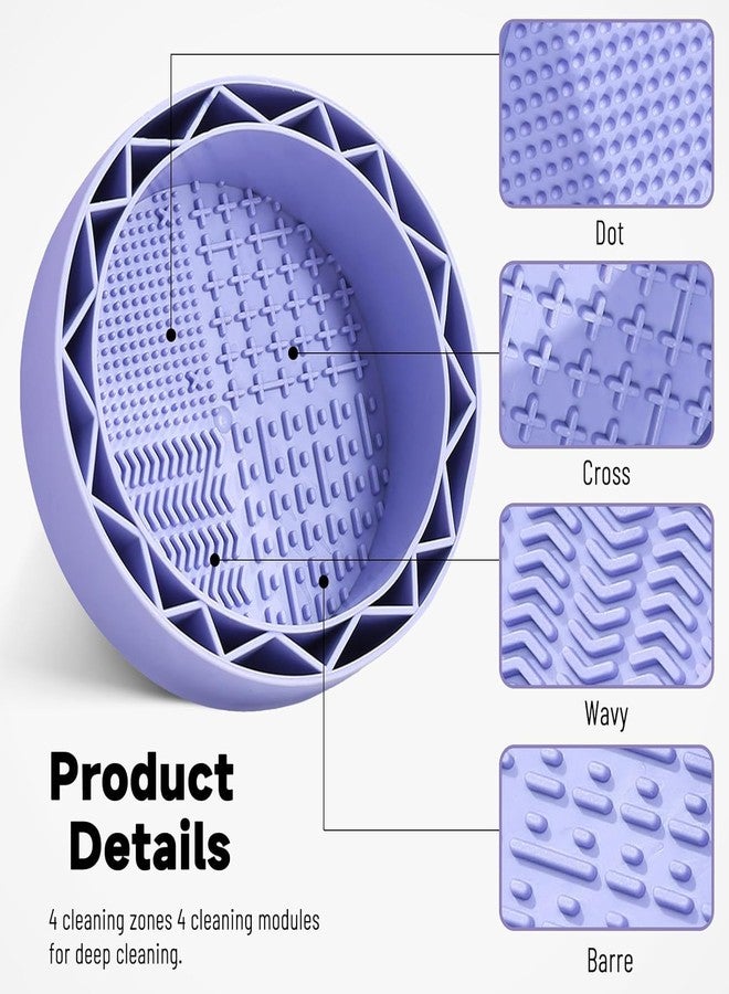 Evaluemart Makeup Brush Cleaner Mat with Drying Rack, Silicone Makeup Brush Cleaning Mat Scrubber Bowl, Make Up Brush Cleaner Pad for Cosmetic Brushes, - Image 3