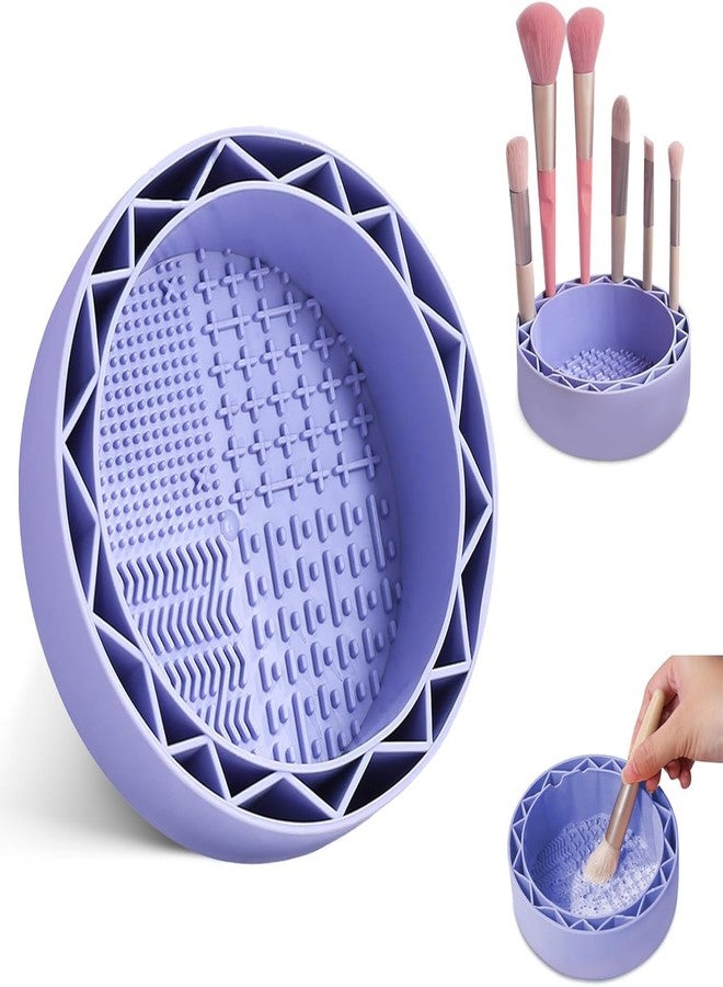 Evaluemart Makeup Brush Cleaner Mat with Drying Rack, Silicone Makeup Brush Cleaning Mat Scrubber Bowl, Make Up Brush Cleaner Pad for Cosmetic Brushes, - Image 1