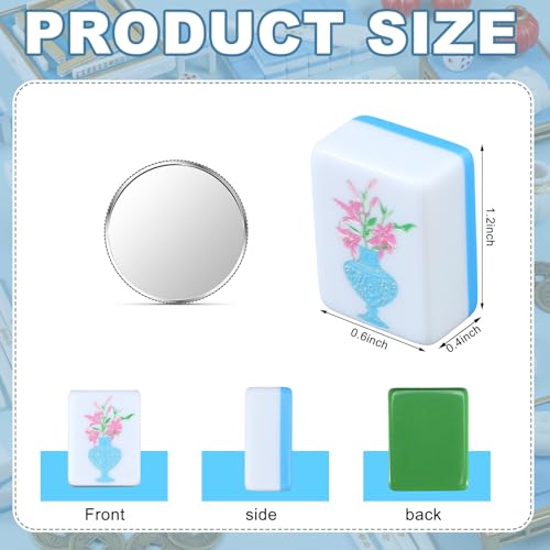 Simgoing American Mahjong Sets 160 Mahjong Tiles Melamine Engraved Mah Jong Ideal for Home Party GamesStylishBlue - Image 5