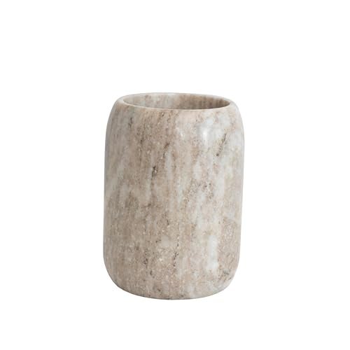 Creative Co-Op Modern Marble Bottle Holder, White Crock, Natural - Image 3