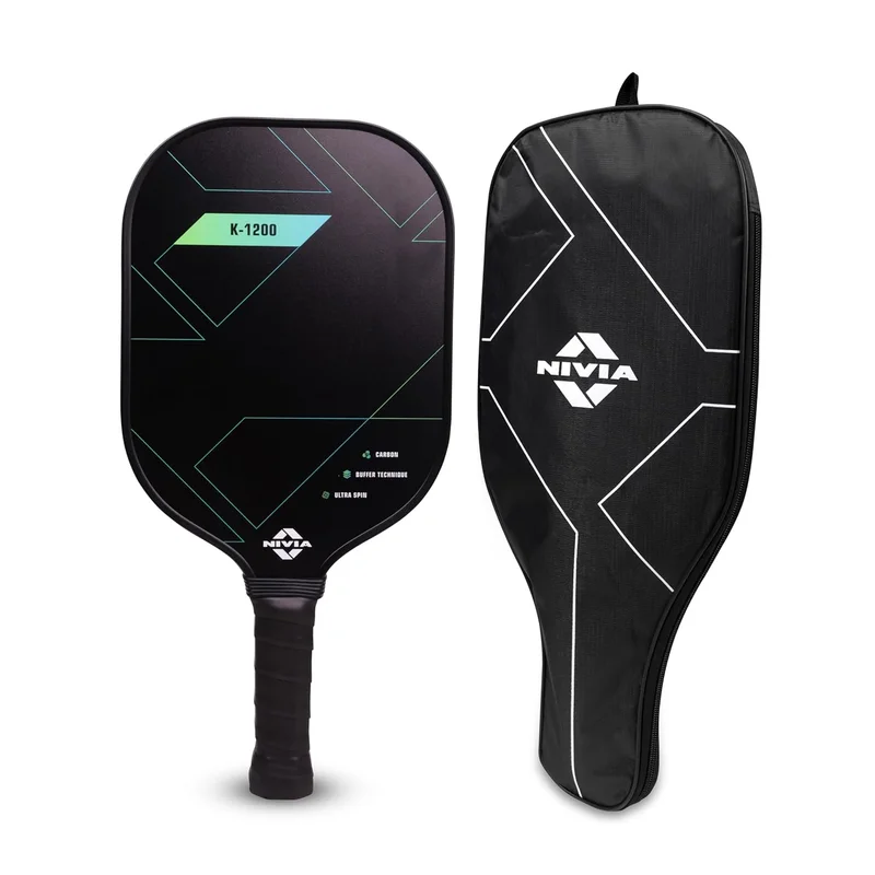 نيفيا Nivia K-1200 Pickleball Paddle, Black/Green, Standard Size