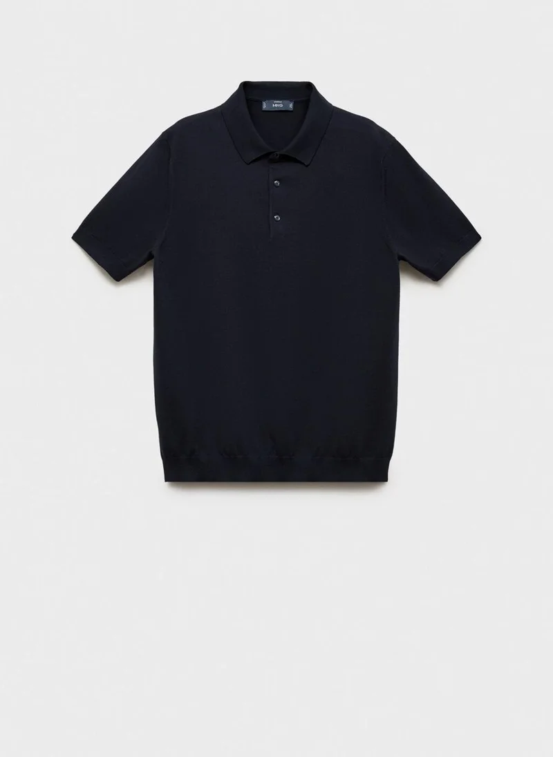 Mango Man 100% Cotton Fine-Knit Polo Shirt