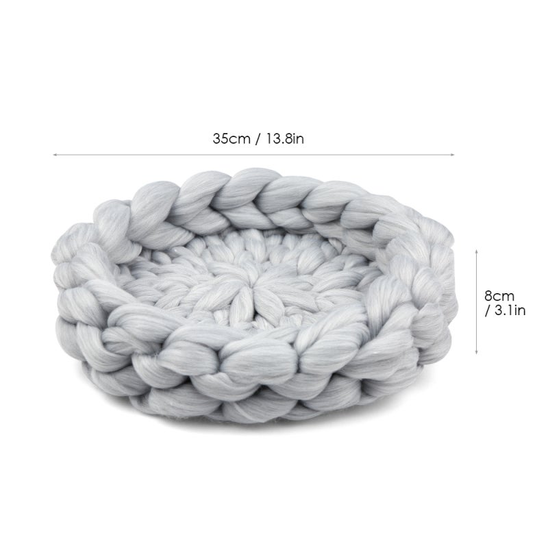 Newborn Blanket 15.7 Inches Diameter Hand Woven - Soft Touch Fine Texture Baby Milestone Photo Prop for Newborns Home Decoration - Image 5