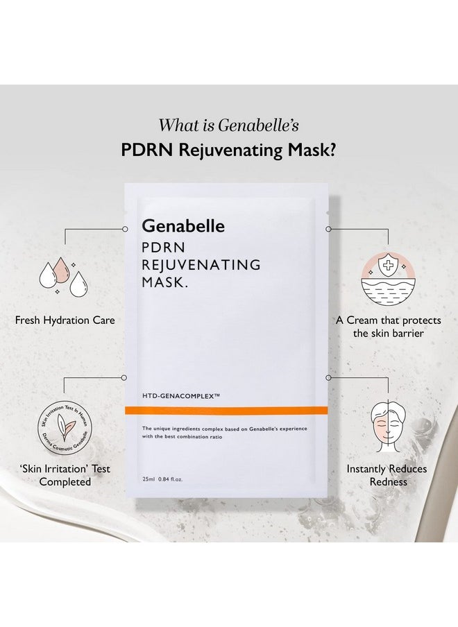 Genabelle - Pdrn Rejuvenating Mask Sheet Lightweight Glass Skin & Toning Mask Sheet Wth Pdrn Niacinamide Hyaluronic Acid To Deeply Hydrate Cool And Visibly Plump The Skin 0.84 Fl Oz* 5Ea - Image 1