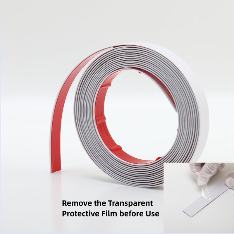 Trimold Matte White Molding Trim Peel and Stick, Flexible Mirror Border Design, Wall Ceiling Floor Cabinet Tile Edge Moulding, 5m x 2cm - Image 4