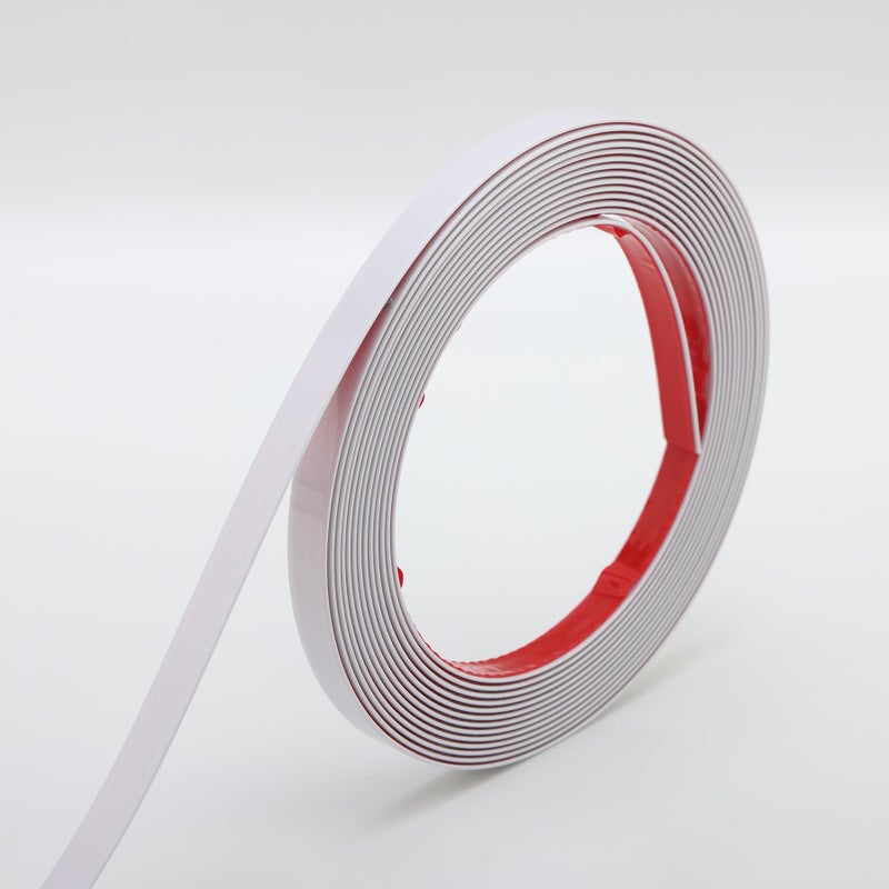 Trimold Matte White Molding Trim Peel and Stick, Flexible Mirror Border Design, Wall Ceiling Floor Cabinet Tile Edge Moulding, 5m x 2cm - Image 1