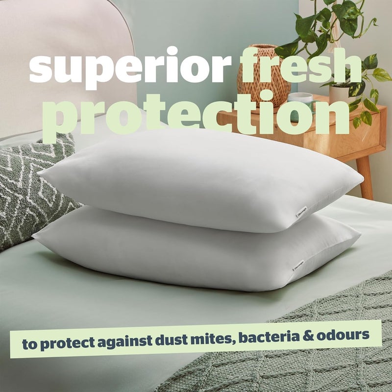 Silentnight Anti-Allergy Pillows 2 Pack – Soft Medium Support Anti Bacterial, Bed Hotel Pillows for Back, Stomach and Side Sleepers, White - Image 2