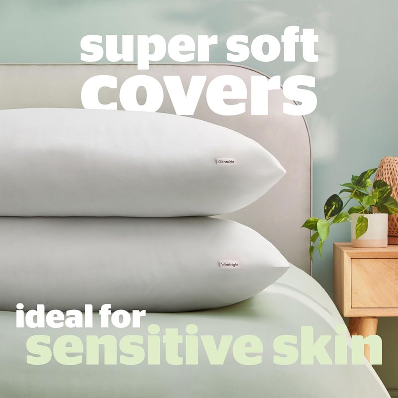 Silentnight Anti-Allergy Pillows 2 Pack – Soft Medium Support Anti Bacterial, Bed Hotel Pillows for Back, Stomach and Side Sleepers, White - Image 4