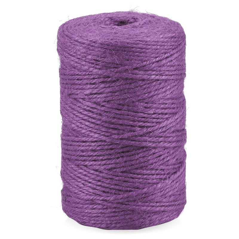 KINGLAKE KINGLAKE Natural Jute Twine  328 Feet Arts  Crafts Christmas Durable Packing String Purple